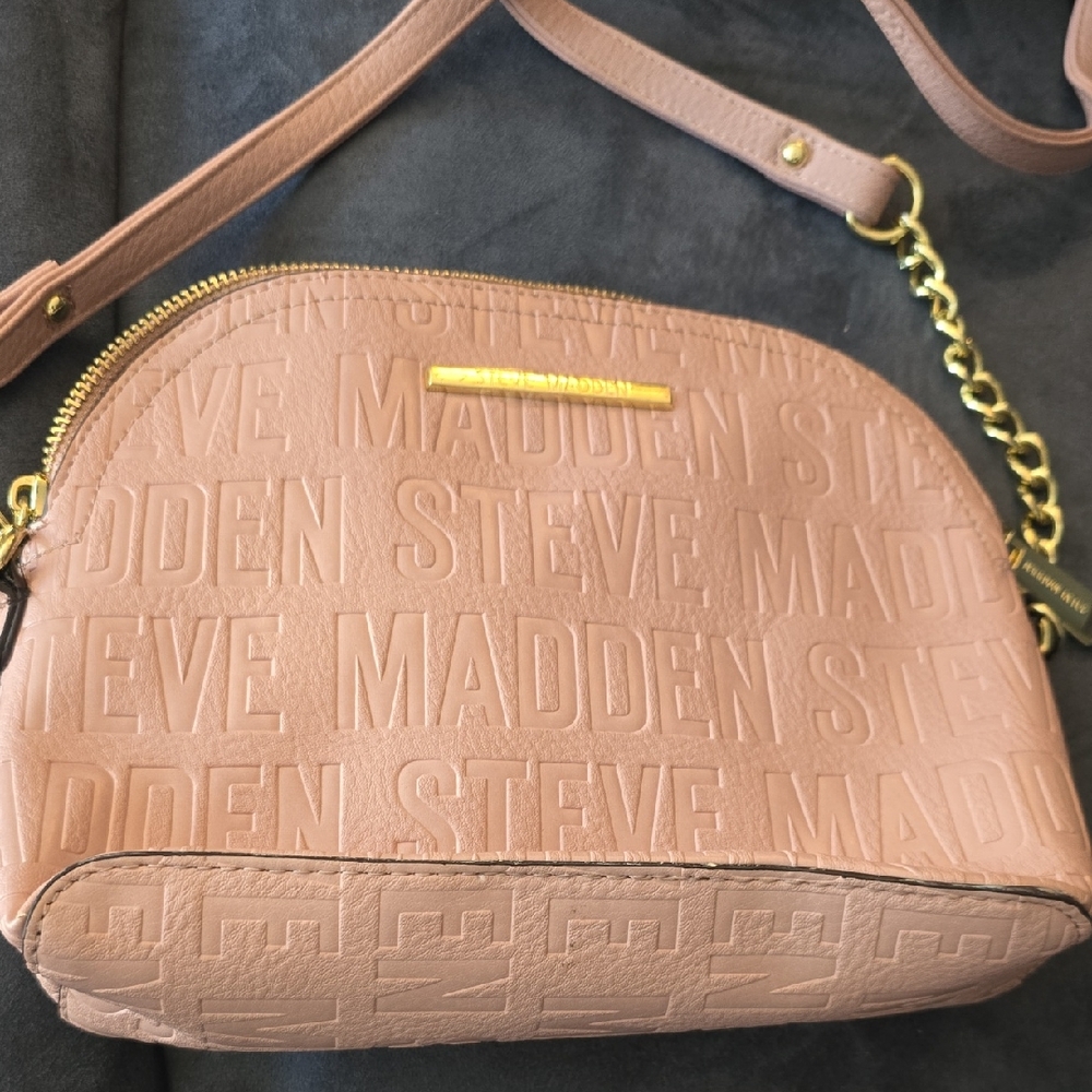 Steve Madden Blush Crossbody Bag with Gold Accents